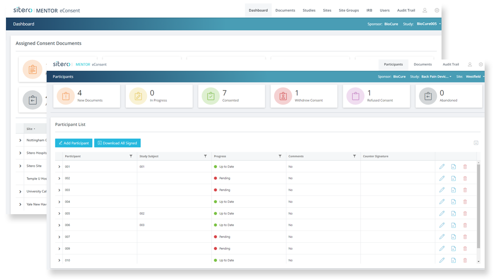 eConsent Software – Screenshots – Sitero eConsent Software - Screenshots - Sitero